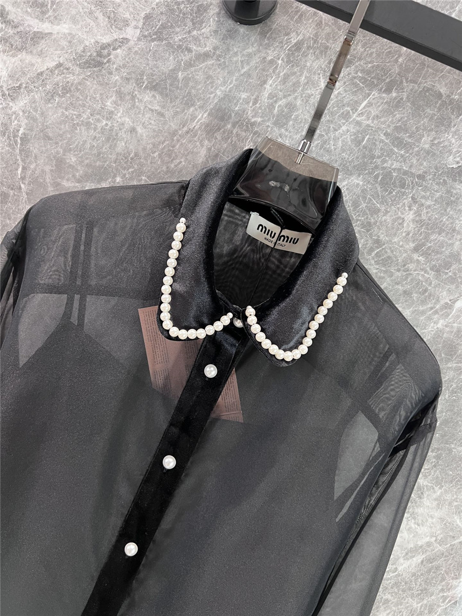 Miu Miu mesh long-sleeved shirt