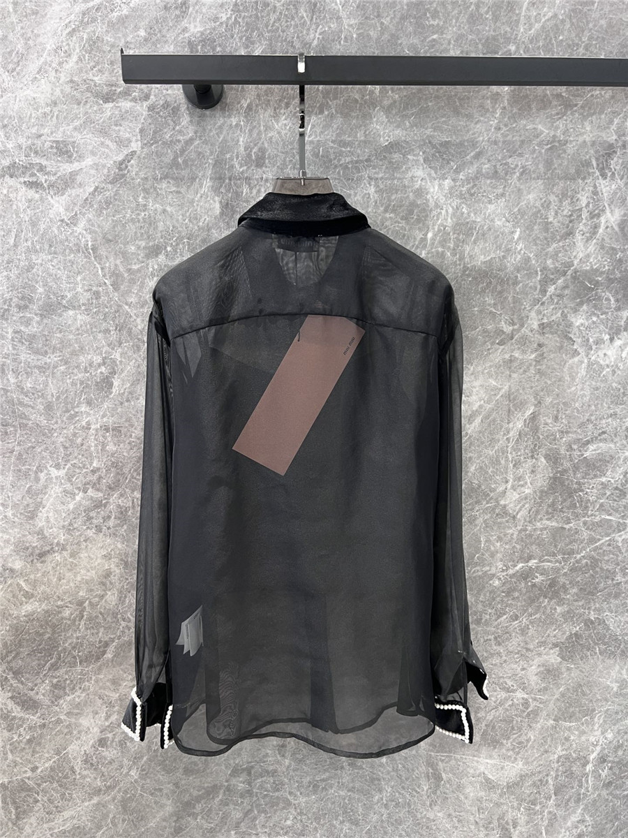 Miu Miu mesh long-sleeved shirt