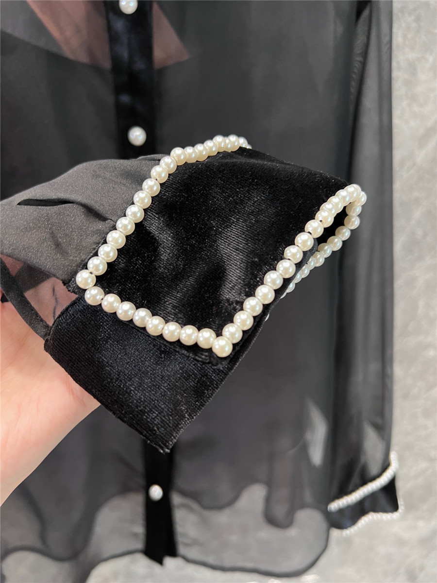 Miu Miu mesh long-sleeved shirt