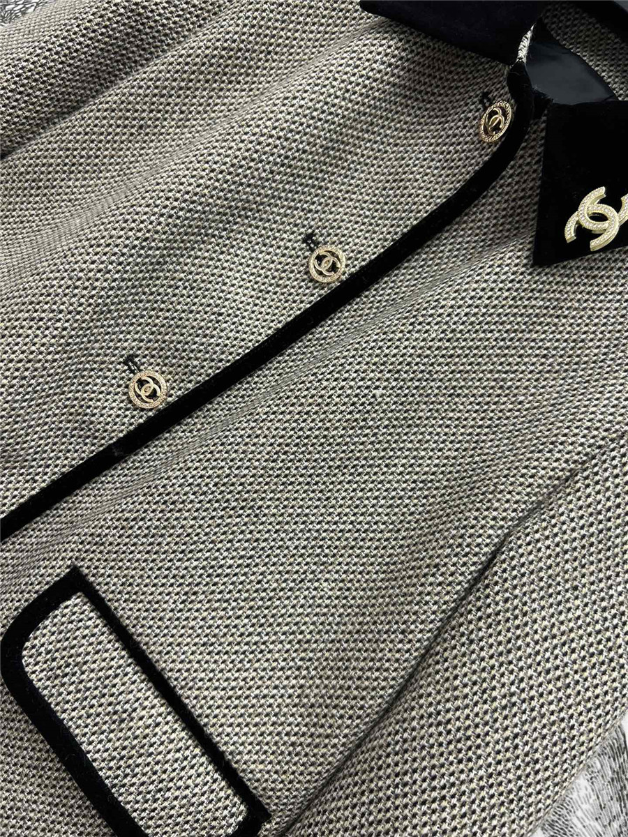 Ch**el tweed woven velvet jacket