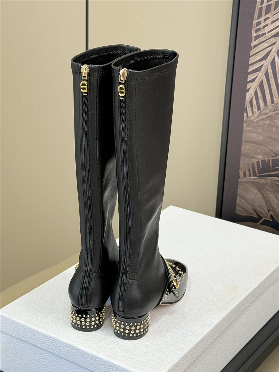 D10r stretch lambskin long boots