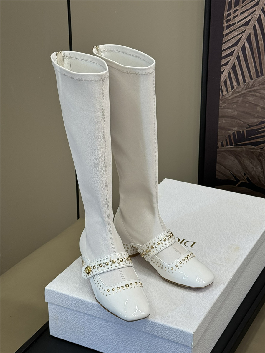 D10r stretch lambskin long boots