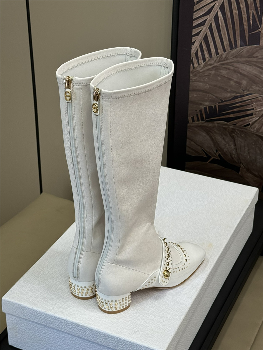 D10r stretch lambskin long boots