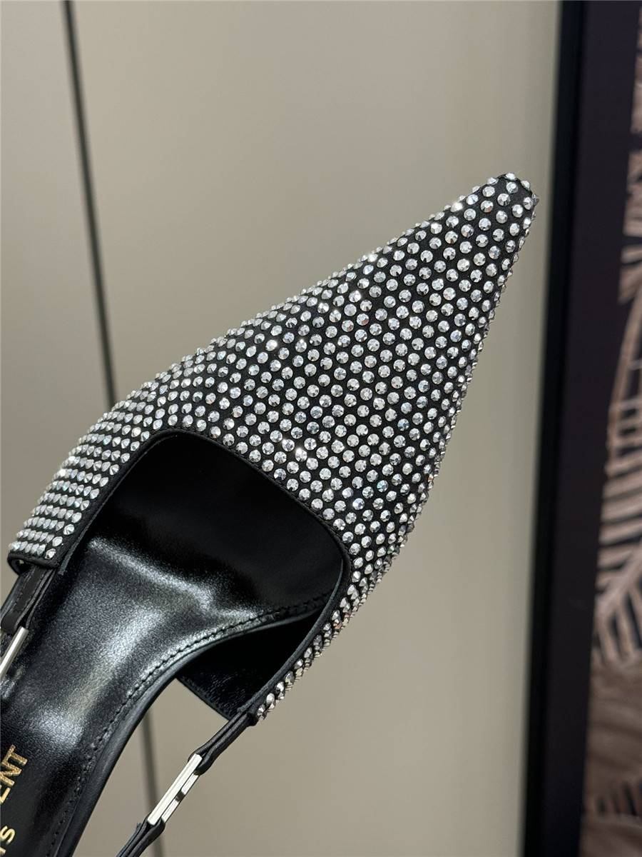 yves sa1nt lau*nt y51 D1am0nd slingback sandals