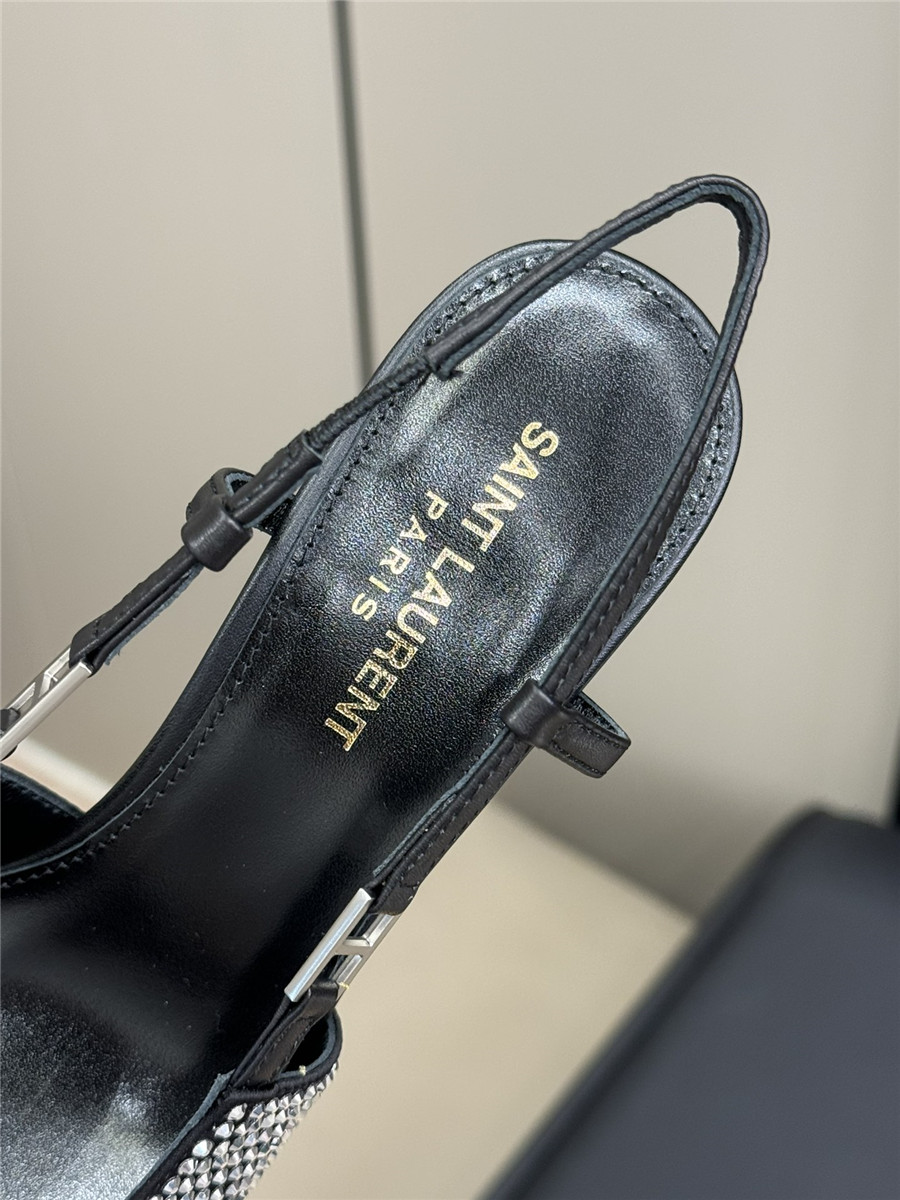 yves sa1nt lau*nt y51 D1am0nd slingback sandals