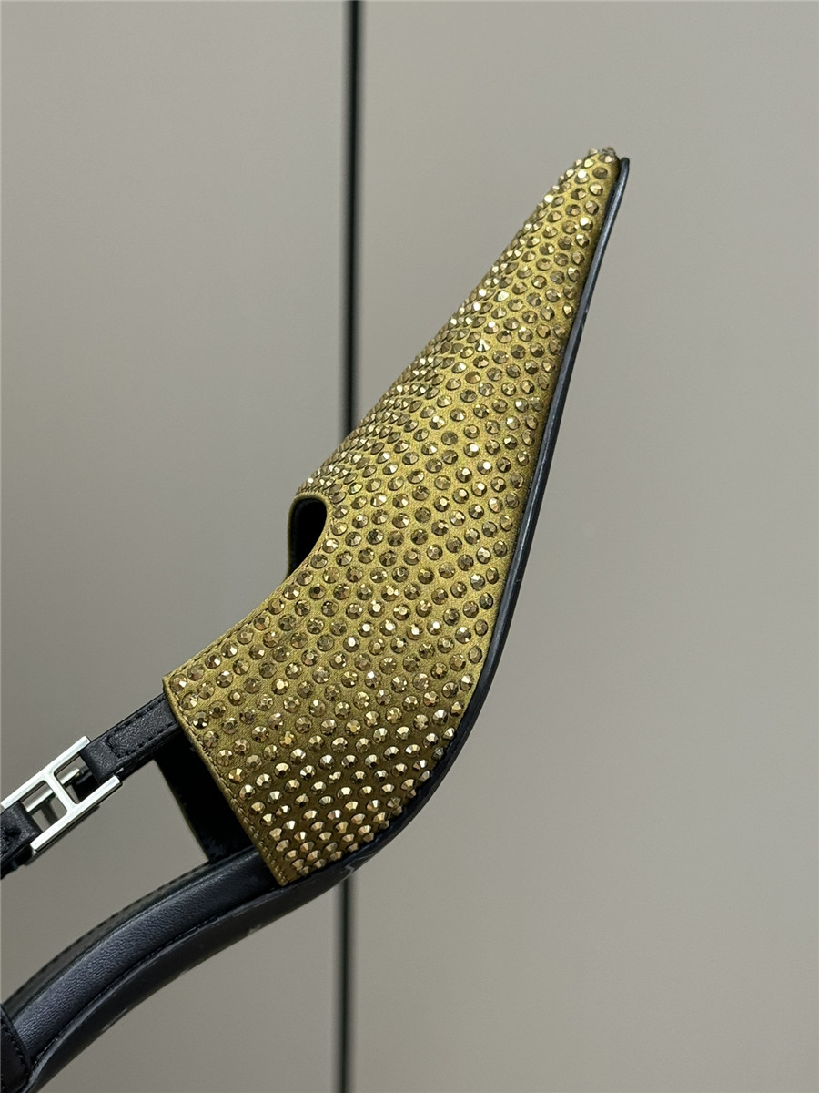 yves sa1nt lau*nt y51 D1am0nd slingback sandals