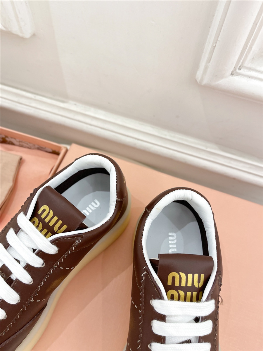 Miu Miu Platform Lace-Up Sneakers