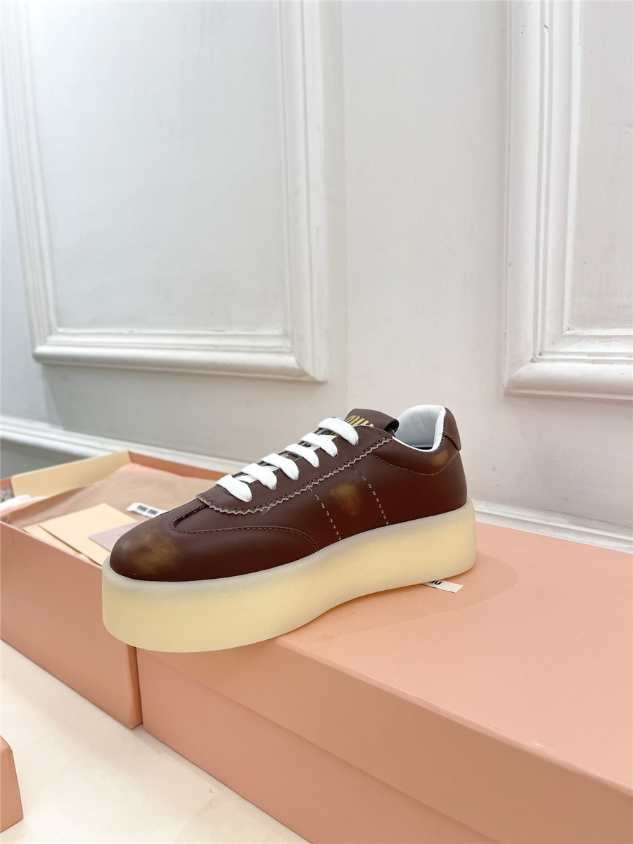 Miu Miu Platform Lace-Up Sneakers