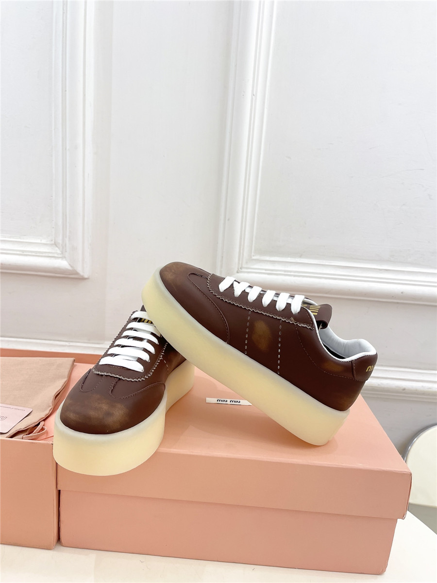 Miu Miu Platform Lace-Up Sneakers