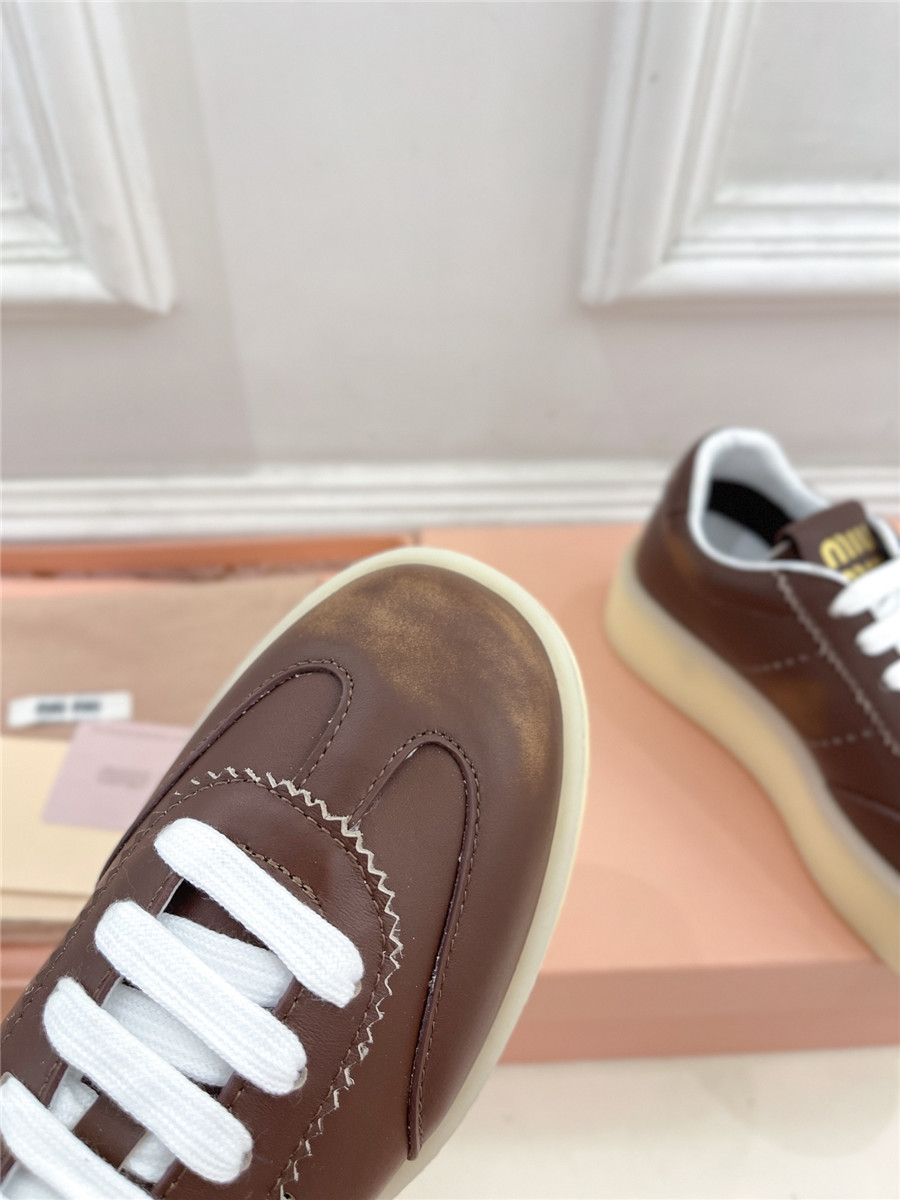 Miu Miu Platform Lace-Up Sneakers