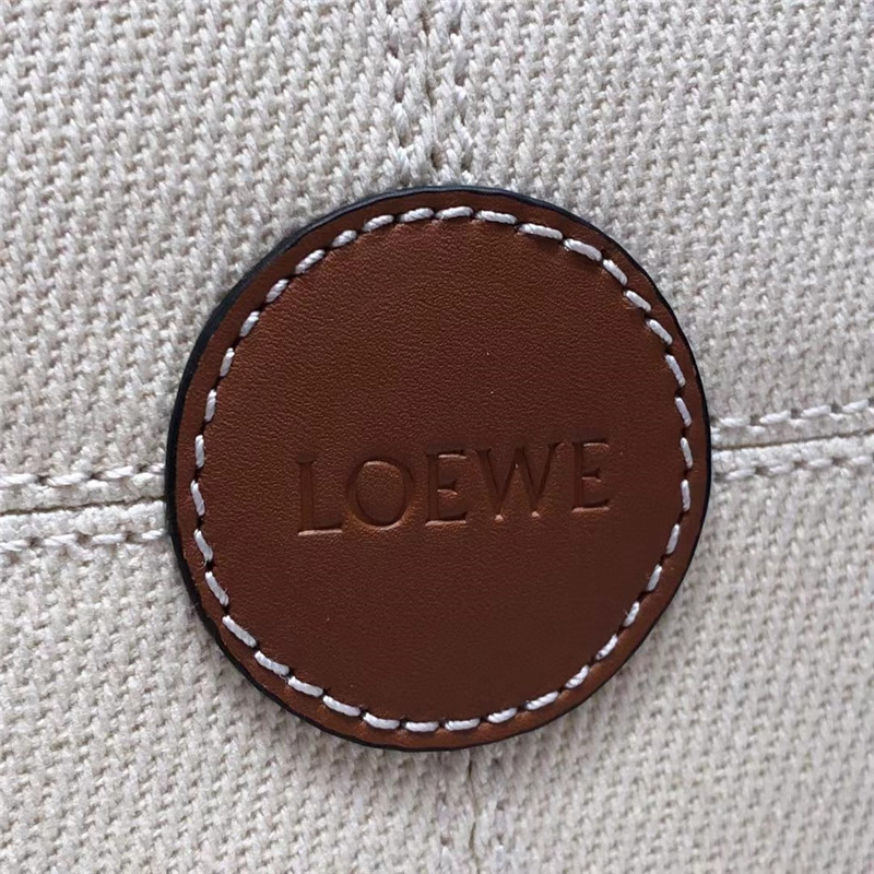 L0ew* cushion large leather-trimmed canvas tote