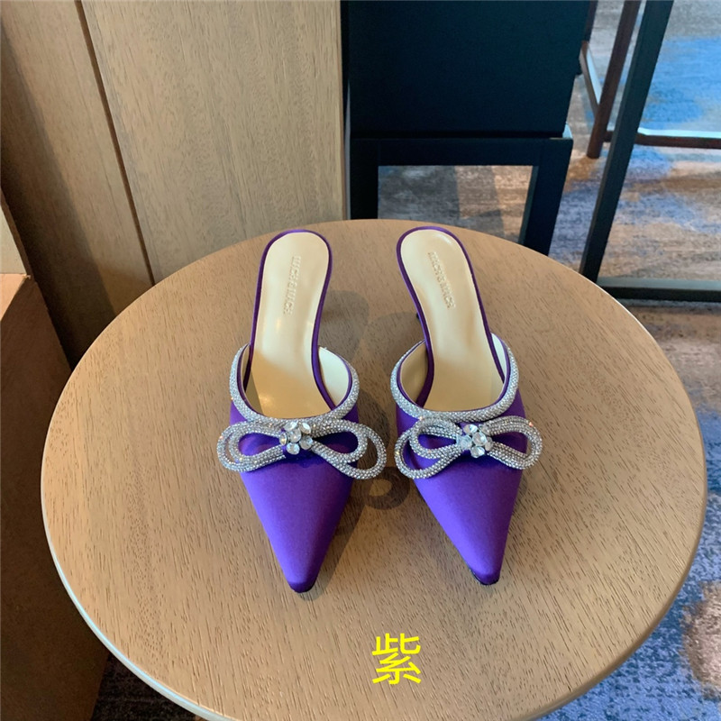 & Rhinestone bow half drag high heels