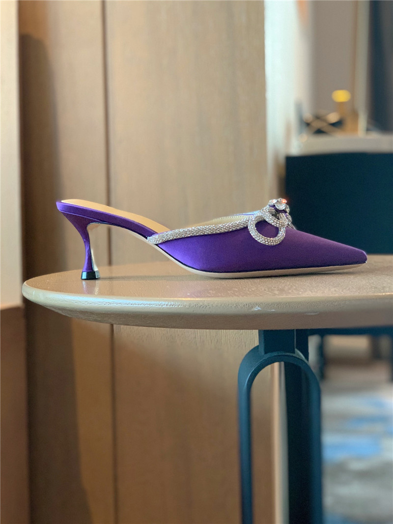 & Rhinestone bow half drag high heels