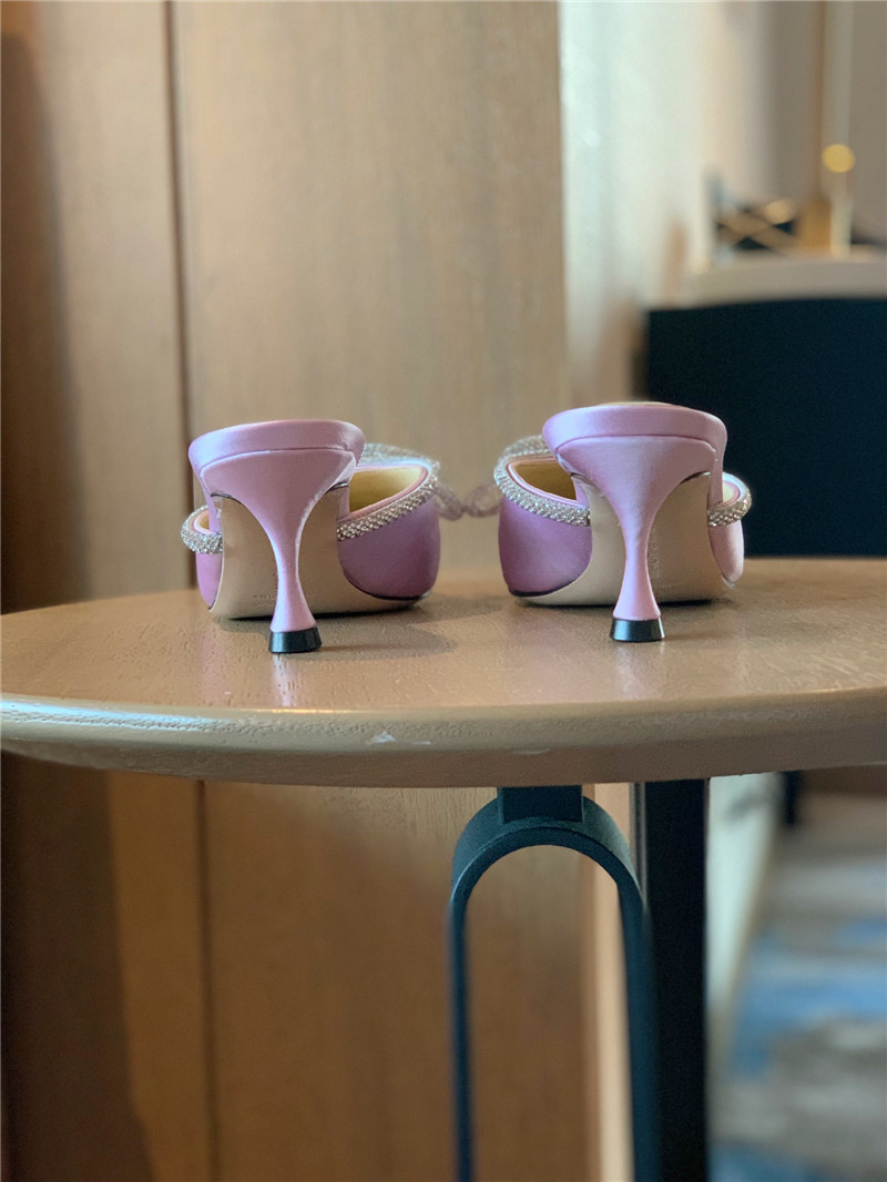 & Rhinestone bow half drag high heels