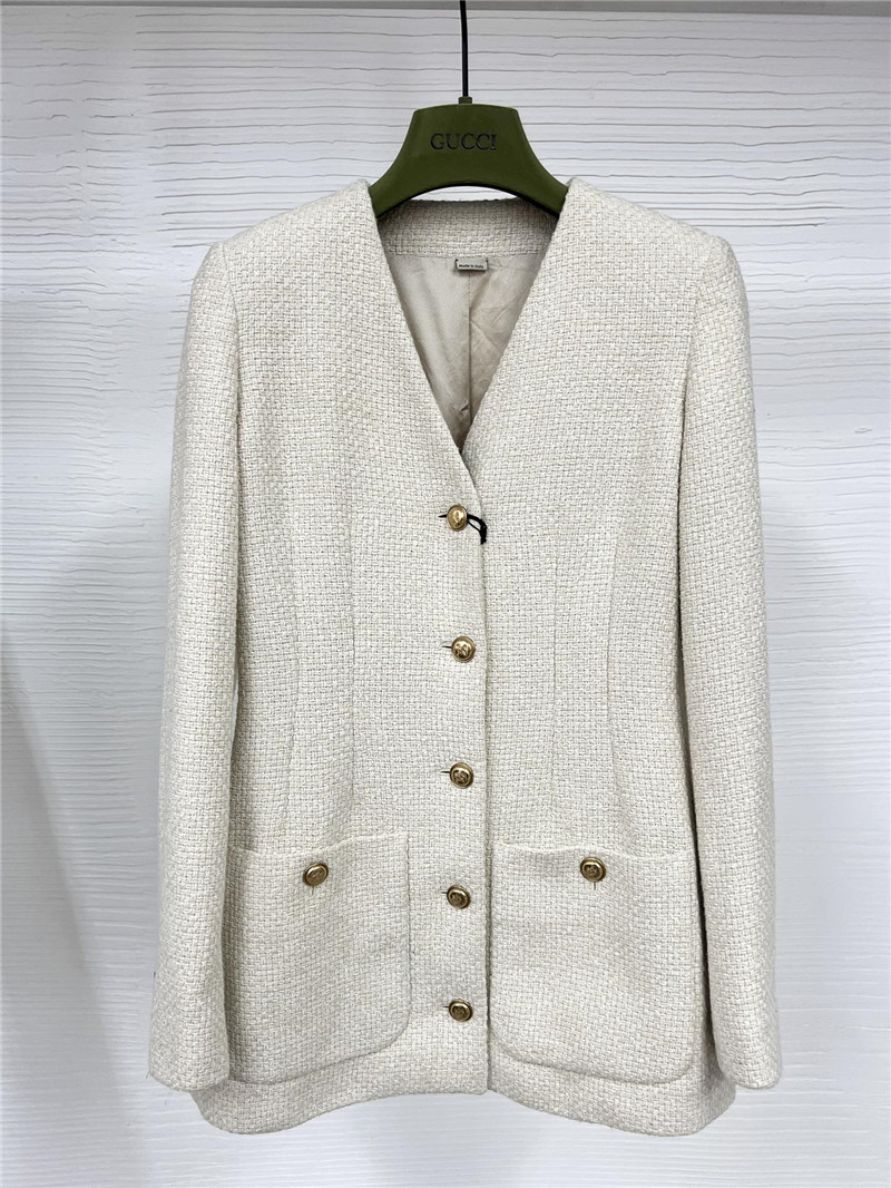 Gvc*1 gg tweed v-neck coat