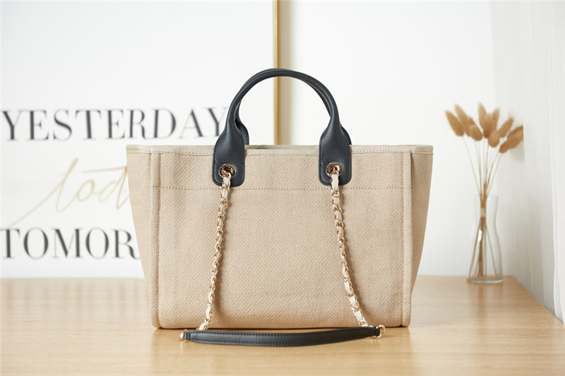 Ch**el off white woolen plaid beach bag