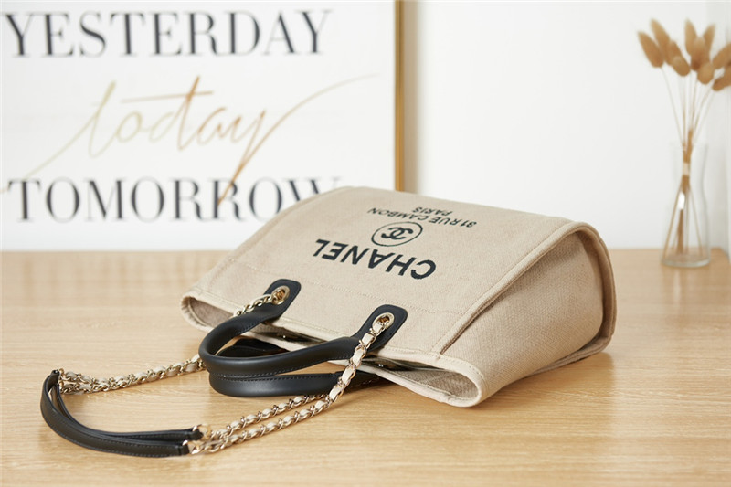 Ch**el off white woolen plaid beach bag