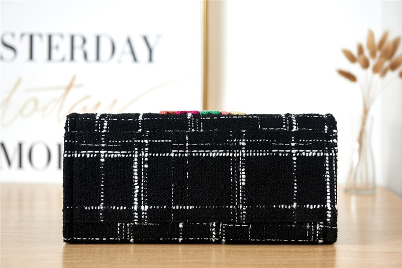 Ch**el colorful letters woolen plaid beach bag