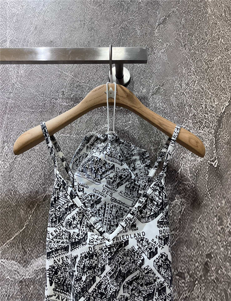 D10r map paris printed swimsuit