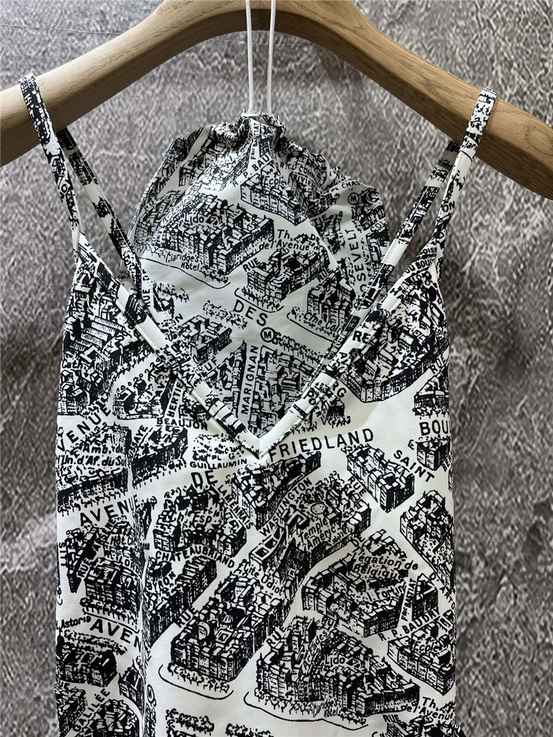 D10r map paris printed swimsuit