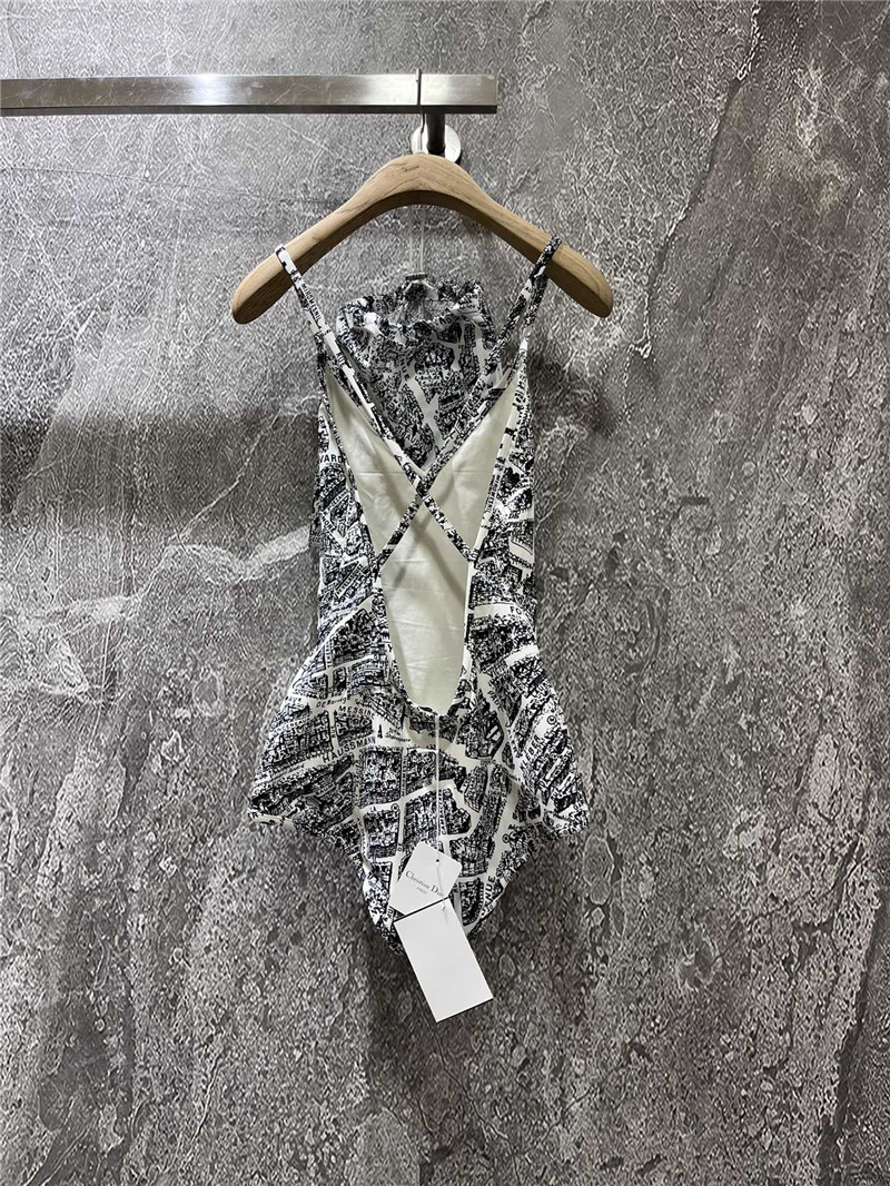 D10r map paris printed swimsuit
