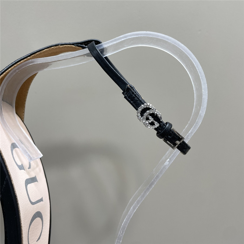 Gvc*1 strappy heeled sandals in black leather