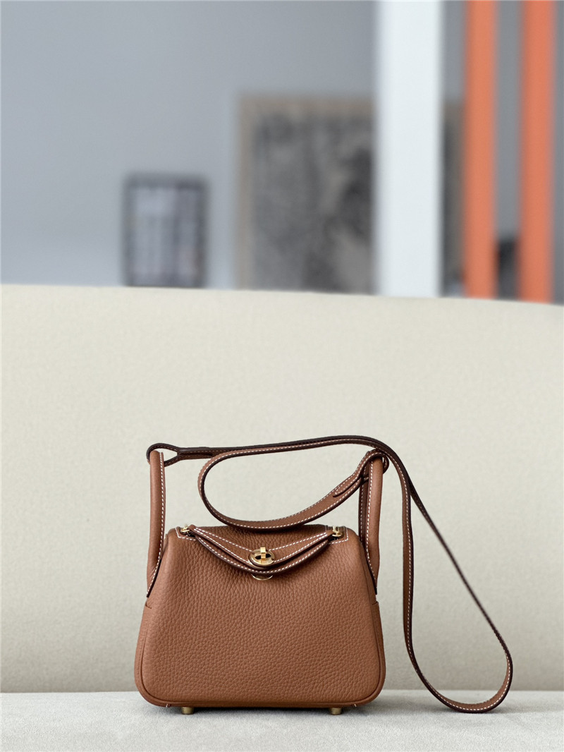 Hermes Mini Lindy Bag Brown