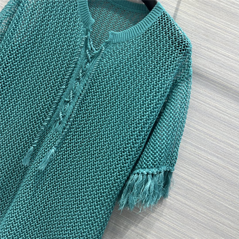 D10r wispy crochet knit smock dress