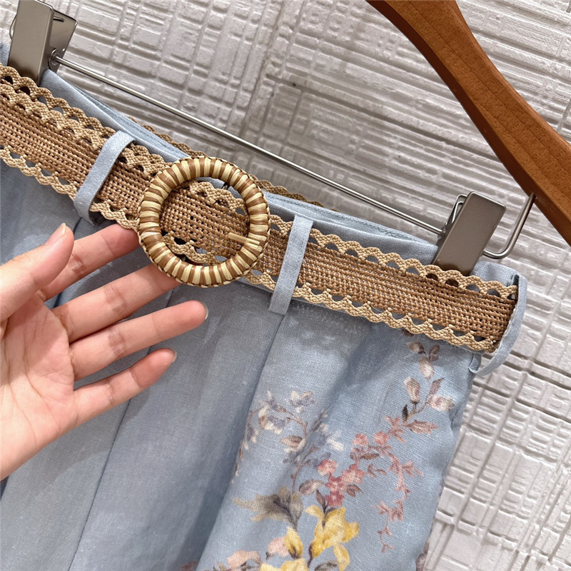 zimm linen cotton high waisted shorts