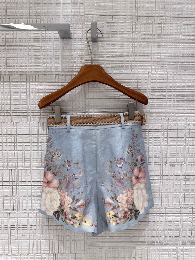 zimm linen cotton high waisted shorts