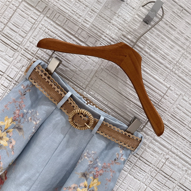 zimm linen cotton high waisted shorts