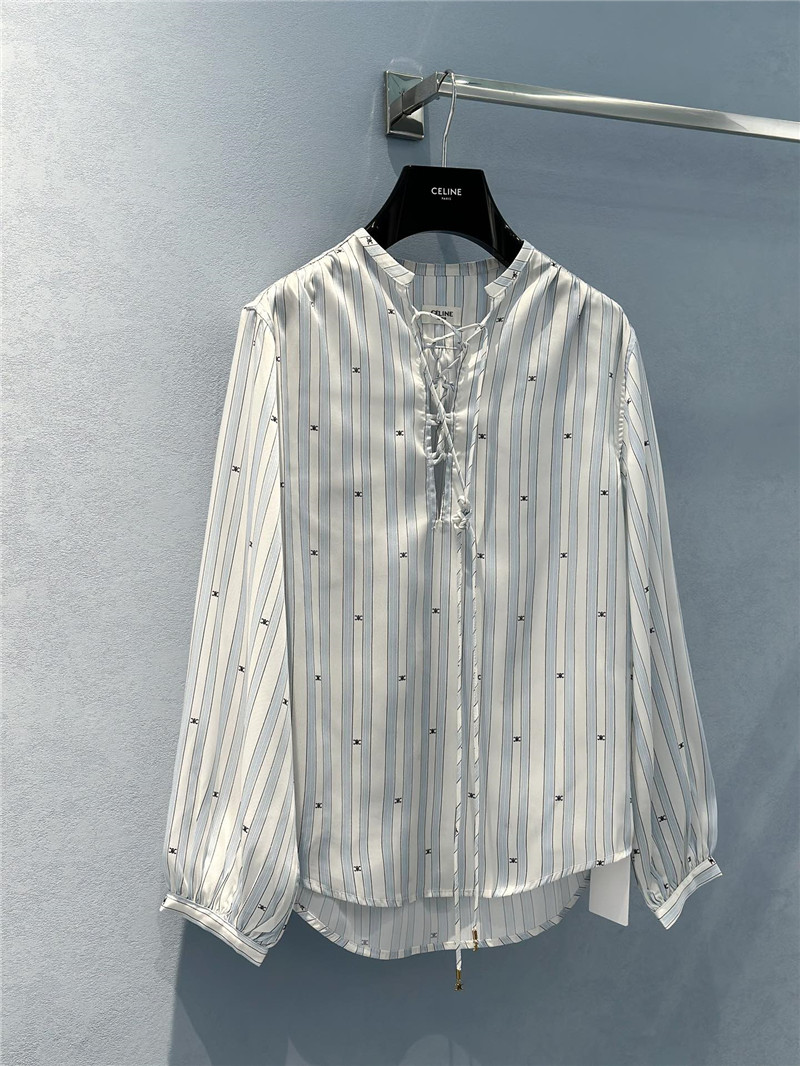 Ce1i*e logo striped arc de triomphe tie shirt