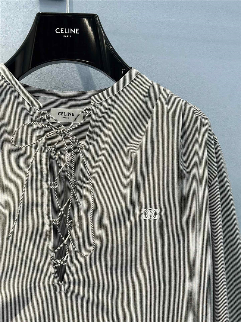 Ce1i*e logo striped arc de triomphe tie shirt