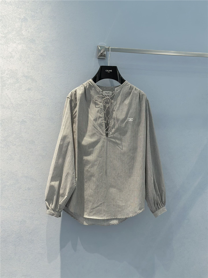 Ce1i*e logo striped arc de triomphe tie shirt