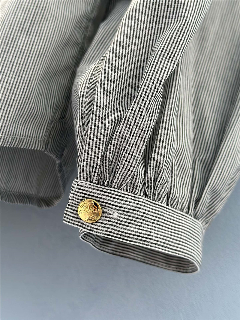 Ce1i*e logo striped arc de triomphe tie shirt