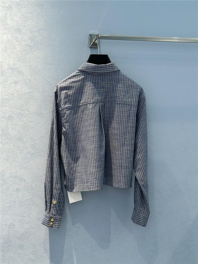 Ce1i*e logo denim striped shirt