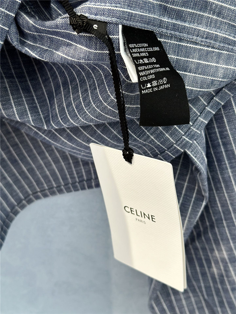 Ce1i*e logo denim striped shirt