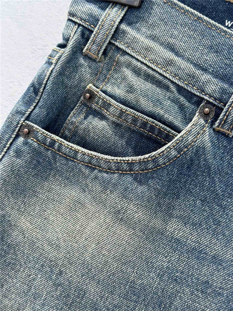 Ce1i*e embroidered washed denim shorts