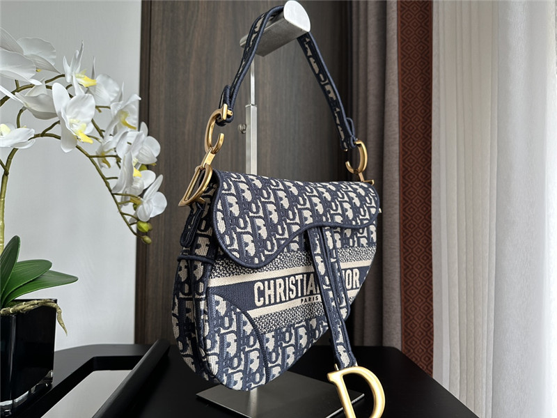 D10r embroidered denim saddle bag