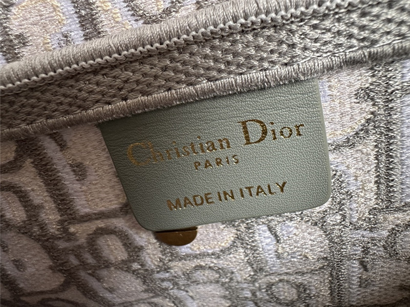 D10r light gray embroidered denim saddle bag