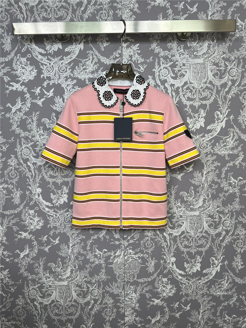 l0vis Vvtt0n lv striped knit short sleeves