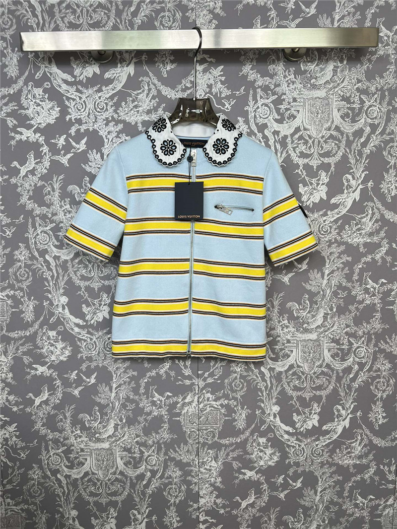 l0vis Vvtt0n lv striped knit short sleeves
