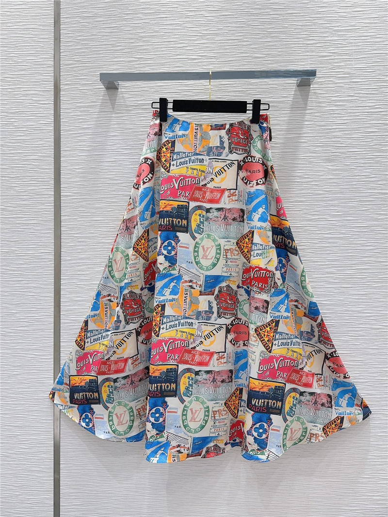 l0vis Vvtt0n lv elysee palace printed long skirt