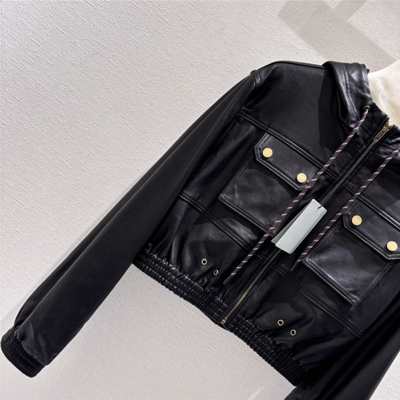 Ba1en*iaga hooded cropped sheepskin jacket