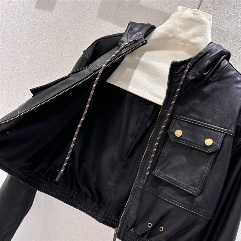 Ba1en*iaga hooded cropped sheepskin jacket