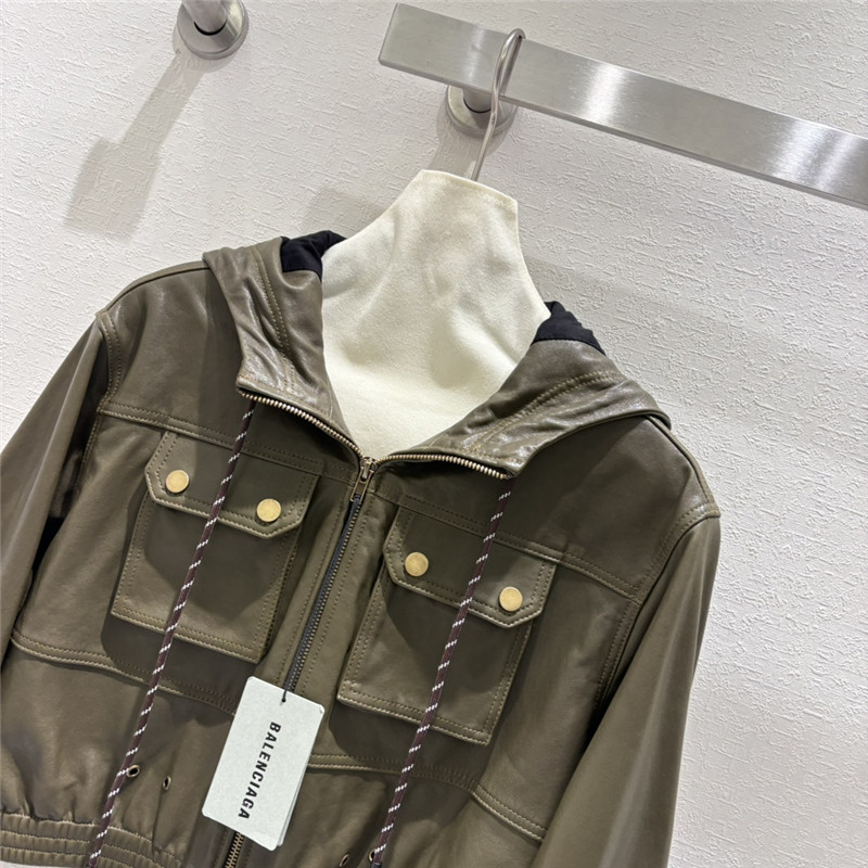 Ba1en*iaga hooded cropped sheepskin jacket