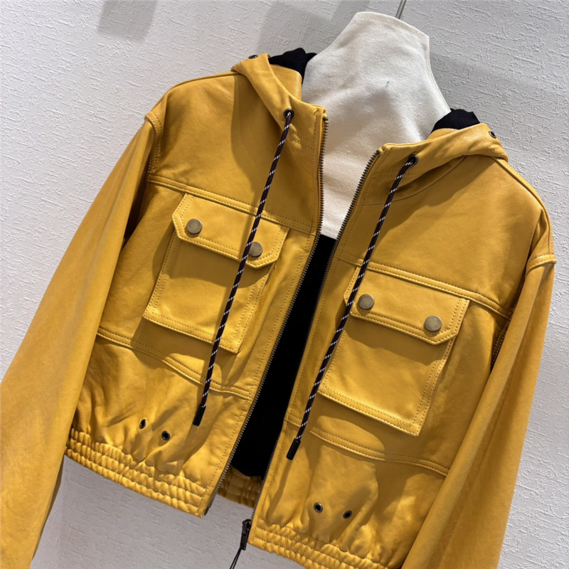 Ba1en*iaga hooded cropped sheepskin jacket