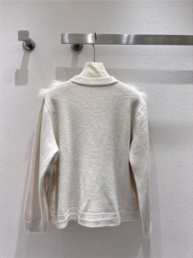 Wool fox fur top coat wool skirt suit