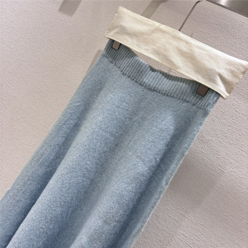 Wool fox fur top coat wool skirt suit