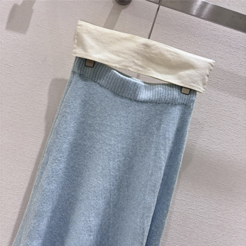 Wool fox fur top coat wool skirt suit